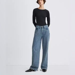 Rag & Bone Logan Wide-Leg - Medium Indigo Tweed